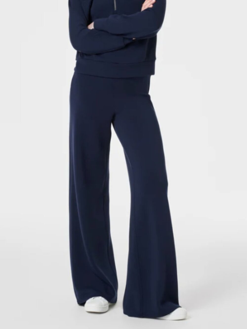 Spanx Women's Air Essentials Wide Leg Pants Size 3X Tall Mid Rise Classic Navy